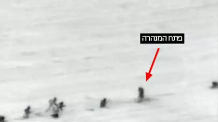 פתח המנהרה שנחשפה בכרם שלום. יולי 2014 פתח המנהרה שנחשפה בכרם שלום. יולי 2014