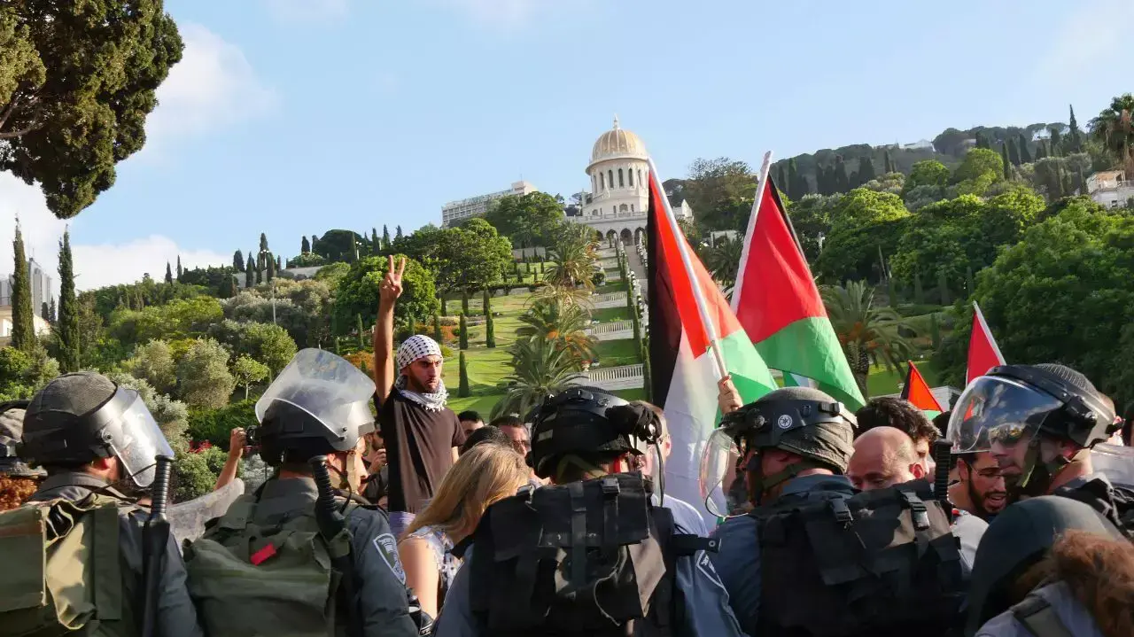 הפגנה נגד מבצע צוק איתן, חיפה הפגנה נגד מבצע צוק איתן, חיפה