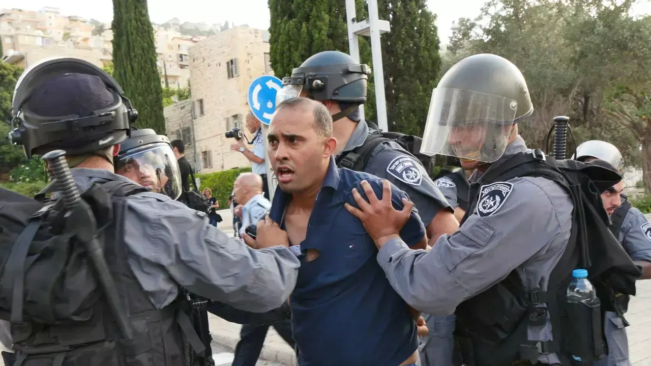 הפגנה נגד מבצע צוק איתן, חיפה הפגנה נגד מבצע צוק איתן, חיפה