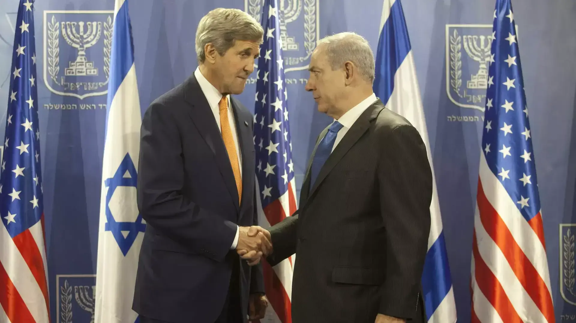 בנימין נתניהו וג'ון קרי הערב בקריה בתל אביב, יולי 2014