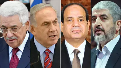 חאלד משעל, עבד אל-פתח א-סיסי, בנימין נתניהו, מחמוד עבאס