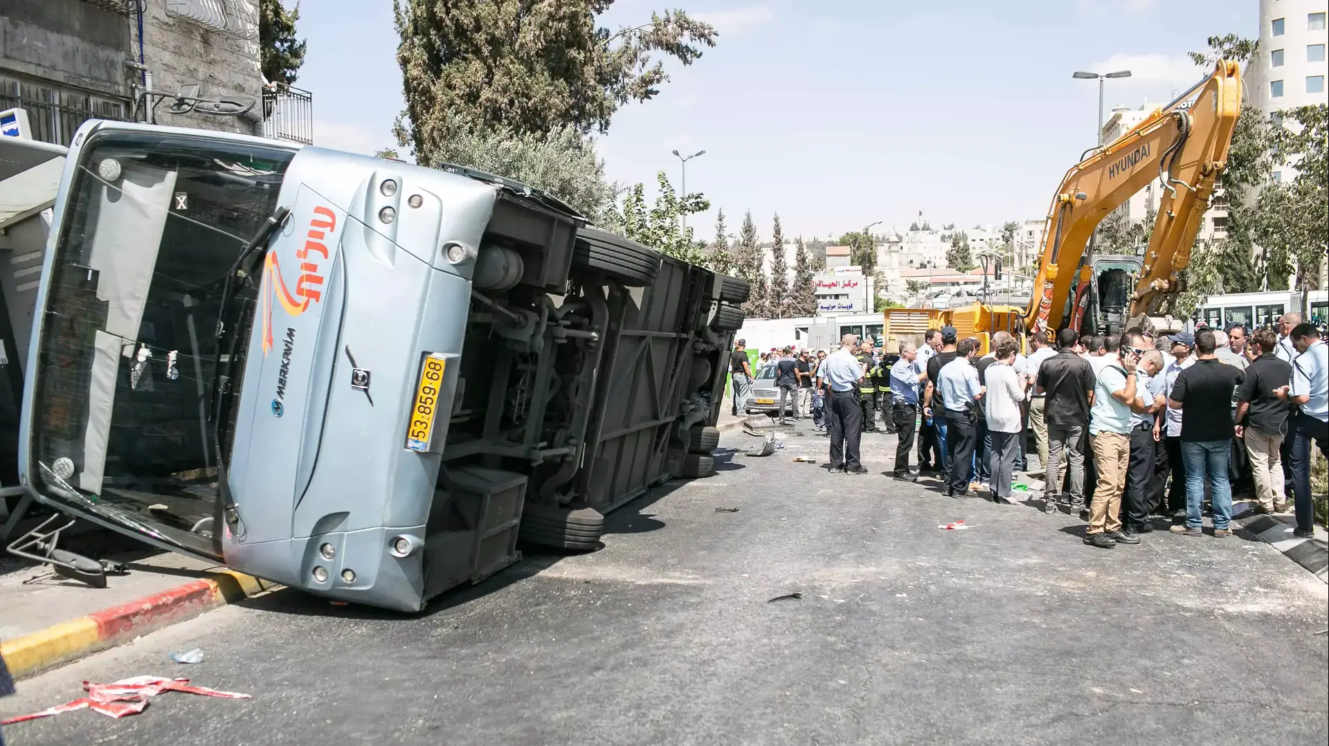 זירת פיגוע הדריסה בירושלים, אוגוסט 2014 זירת פיגוע הדריסה בירושלים, אוגוסט 2014