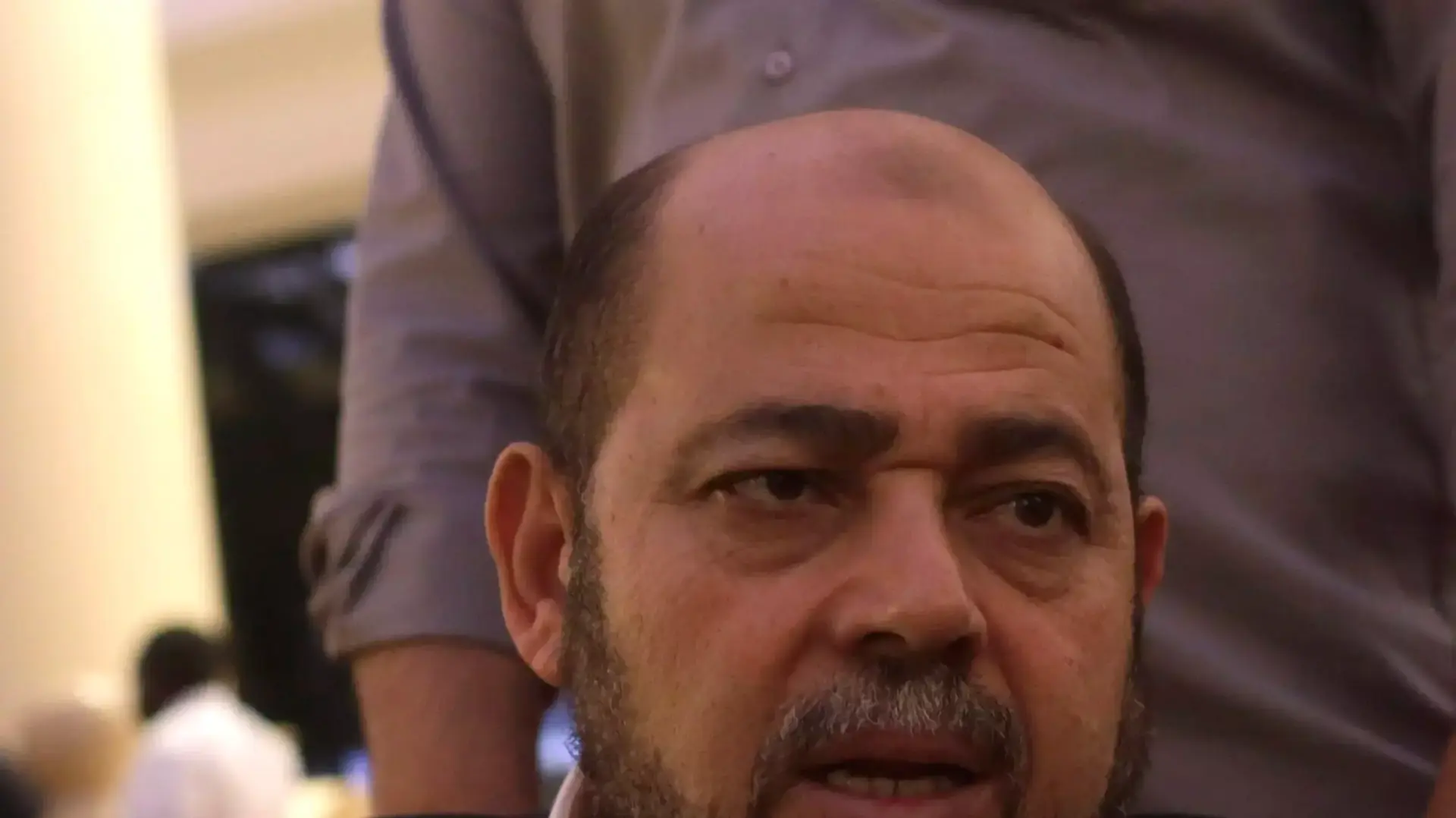 סגן ראש הלשכה המדינית של חמאס, מוסא אבו מרזוק, בריאיון לסוכנות הידיעות רויטרס. קהיר, 10 אוגוסט 2014