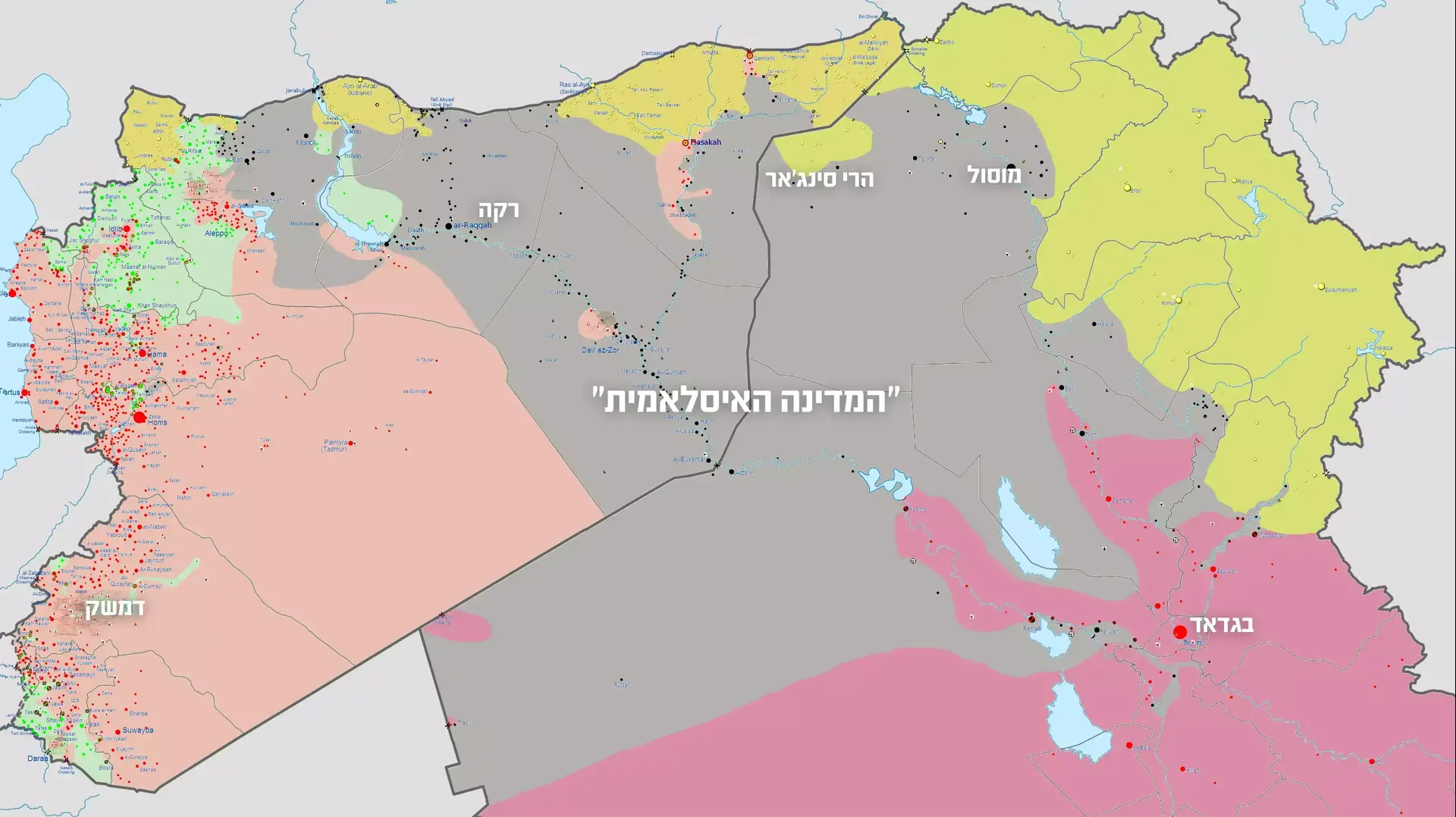 מפת המדינה האיסלאמית  אוגוסט 2014