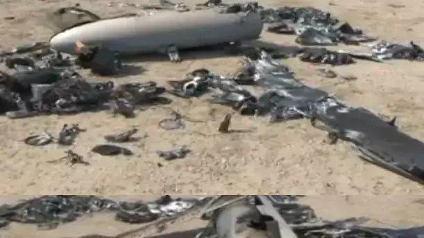 שברי מל"ט ישראלי שאיראן טוענת שהפילה באזור נתאנז  אוגוסט 2014
