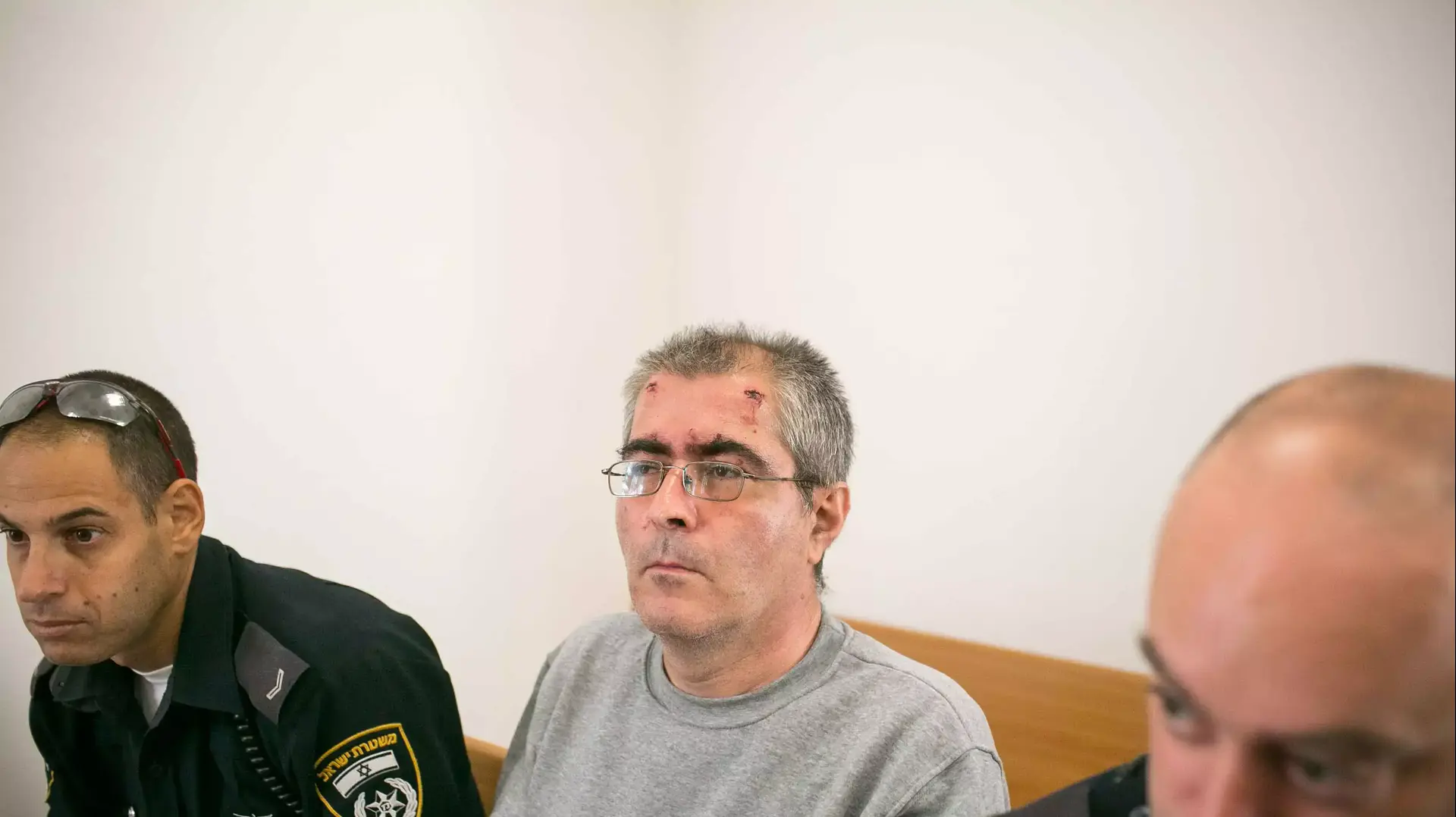 שמואל דטיאשווילי החשוד ברצח אשתו אביטל רוקח בירושלים בדיון בהארכת מעצרו, ספטמבר 2014