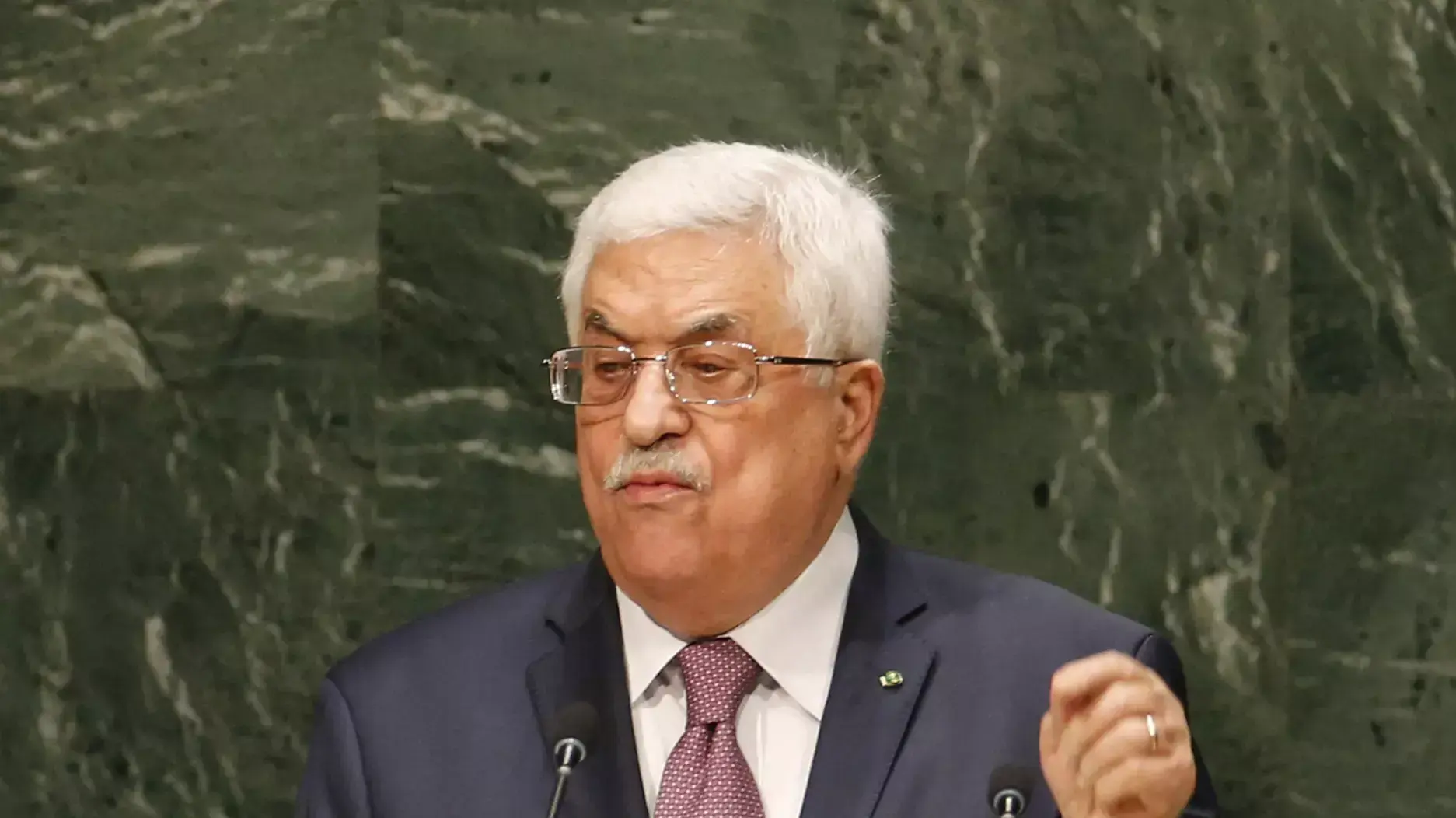 יו"ר הרשות הפלסטינית, אבו מאזן, במהלך נאום בעצרת האו"ם, 26 בספטמבר 2014
