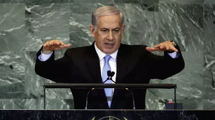 בנימין נתניהו ראש ממשלת ישראל בנאומו באו"ם, ספטמבר 2011 לייב בנימין נתניהו ראש ממשלת ישראל בנאומו באו"ם, ספטמבר 2011 לייב