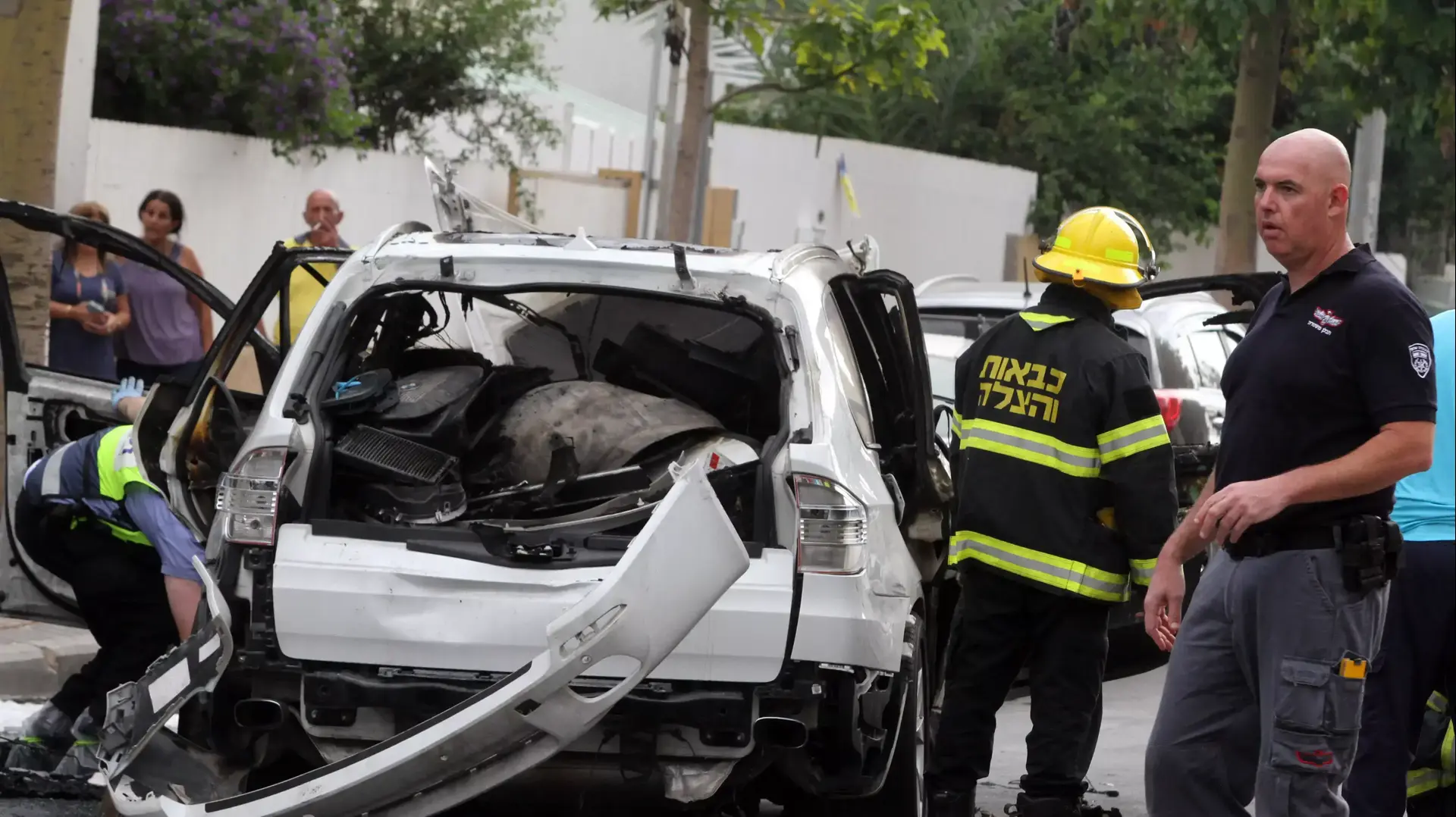 זירת פיצוץ המכונית בנתניה, אוקטובר 2014