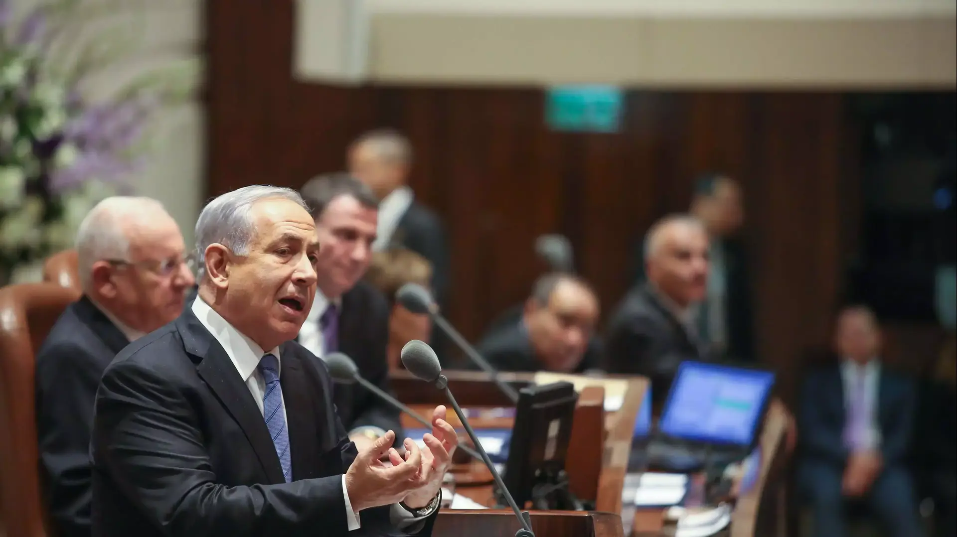 רוה"מ נתניהו בישיבת הפתיחה של המושב השלישי של הכנסת ה- 19 , אוקטובר 2014