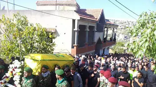 הלווייתו של בכיר חיזבאללה מוסטפא שחאדה הלווייתו של בכיר חיזבאללה מוסטפא שחאדה