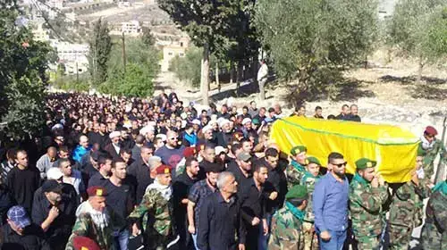 הלווייתו של בכיר חיזבאללה מוסטפא שחאדה הלווייתו של בכיר חיזבאללה מוסטפא שחאדה