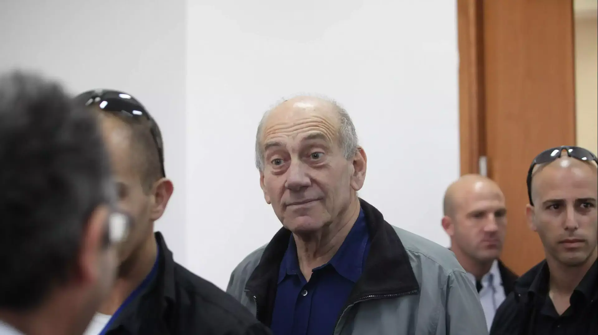 אהוד אולמרט בבית המשפט המחוזי בירושלים, נובמבר 2014