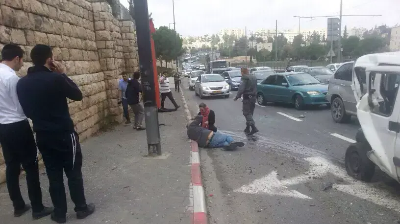זירת פיגוע דריסה בירושלים זירת פיגוע דריסה בירושלים