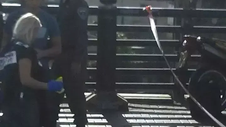 זירת הדקירה בתחנת רכבת ההגנה, תל אביב זירת הדקירה בתחנת רכבת ההגנה, תל אביב
