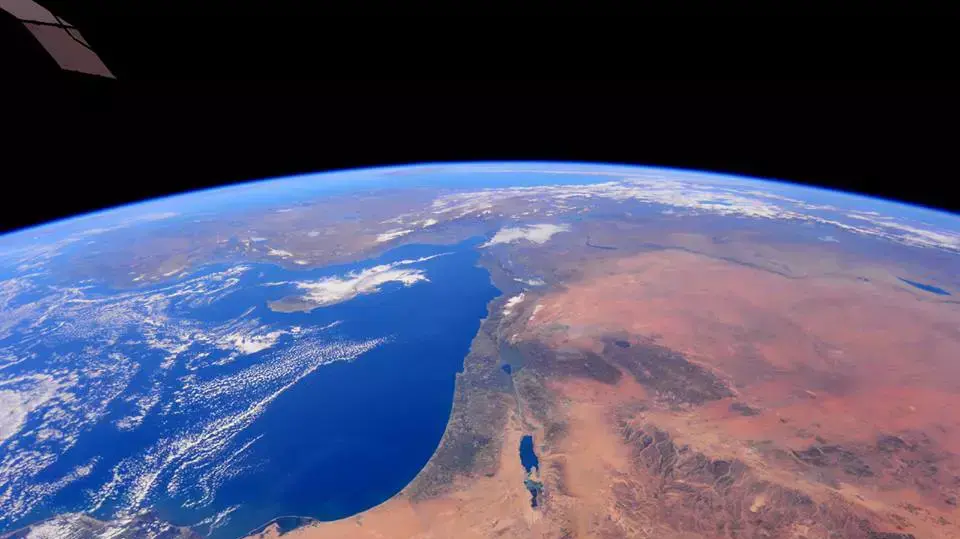 המזרח התיכון כפי שנראה מתחנת החלל הבינלאומית