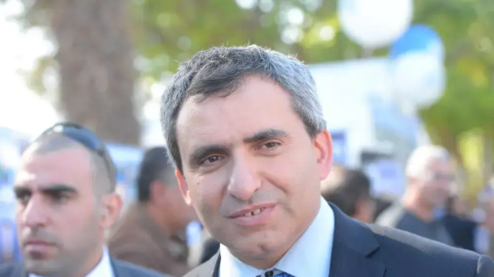 חבר הכנסת זאב אלקין בפריימריז של הליכוד, 31 בדצמבר 2014.