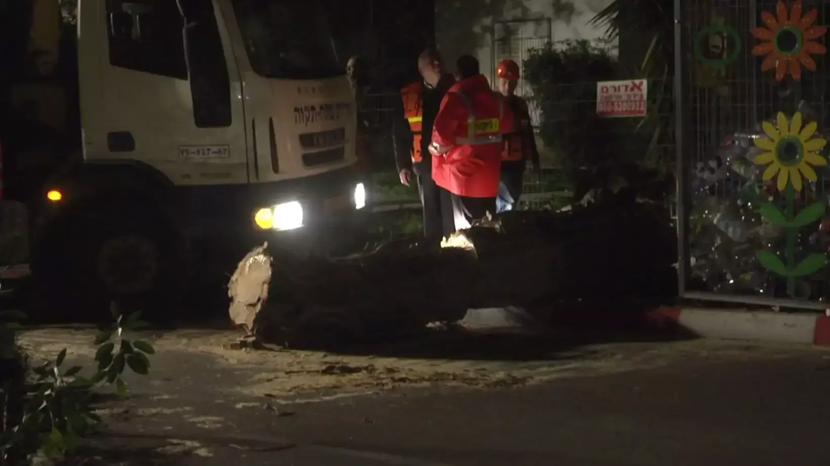 העץ קרס על כבל מתח בפתח תקווה העץ קרס על כבל מתח בפתח תקווה