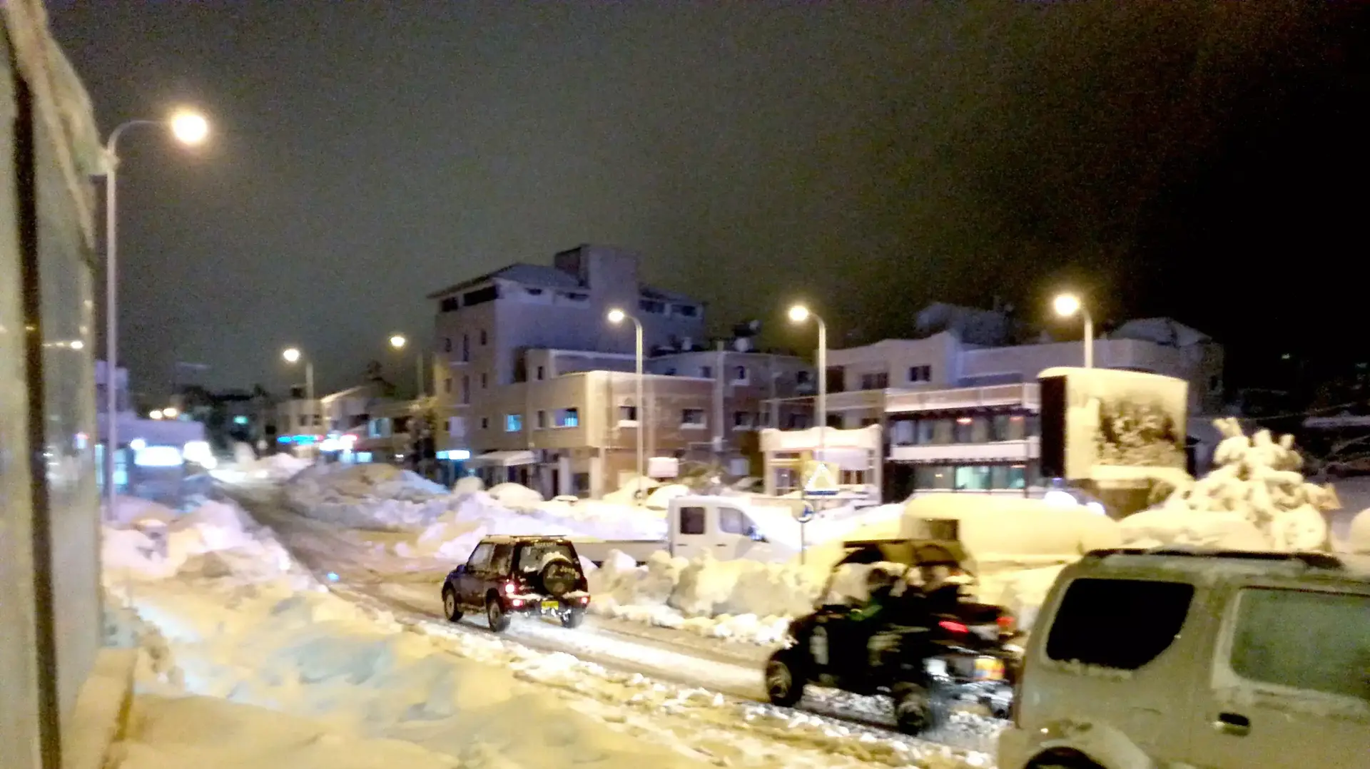 מג'דל שמס בלילה הראשון לסערה הגדולה, ינואר 2015 מג'דל שמס בלילה הראשון לסערה הגדולה, ינואר 2015