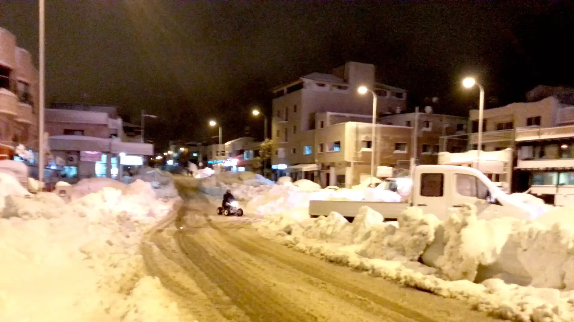 מג'דל שמס בלילה הראשון לסערה הגדולה, ינואר 2015 מג'דל שמס בלילה הראשון לסערה הגדולה, ינואר 2015