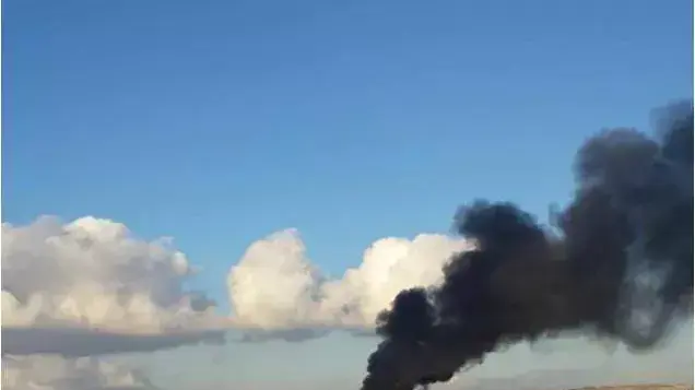 שריפת ענק ביישוב מתתיהו שבמערב בנימין שריפת ענק ביישוב מתתיהו שבמערב בנימין