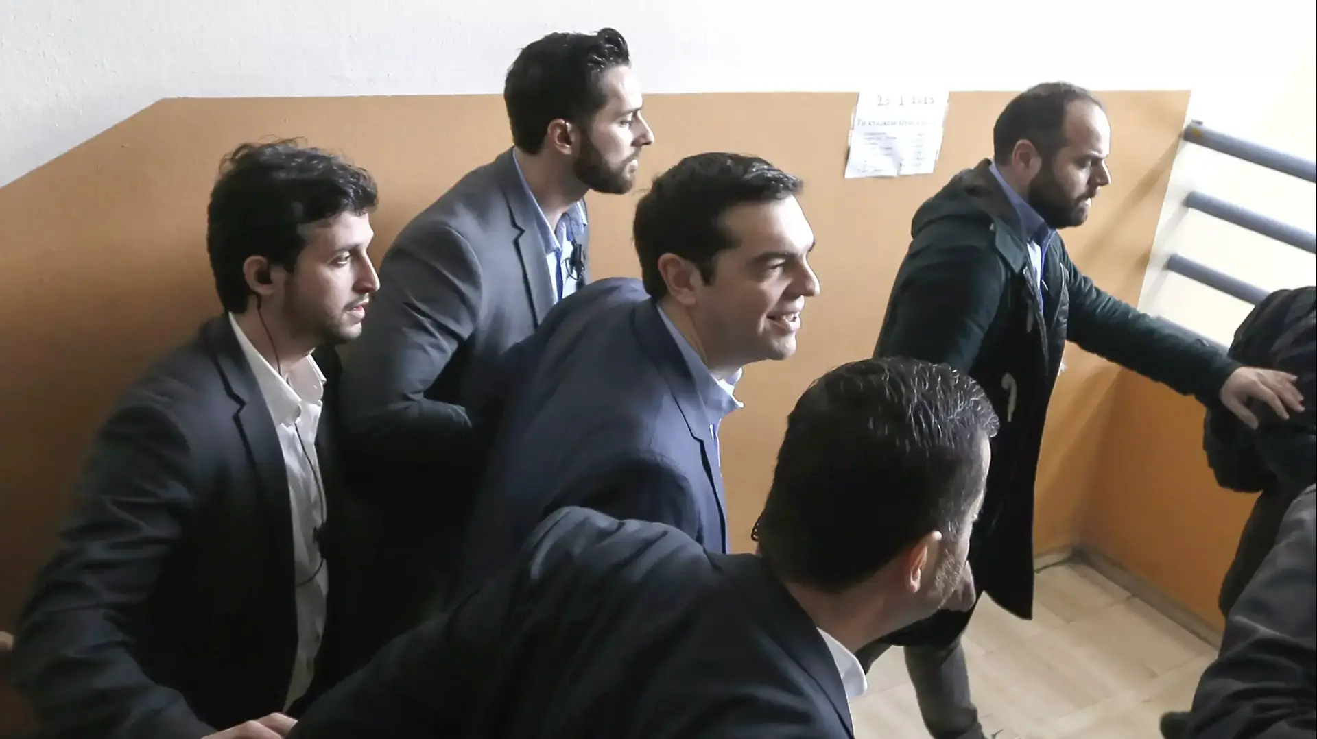 מנהיג ציפראס אלכסיס ציפראס  אתונה 25 בינואר 2015