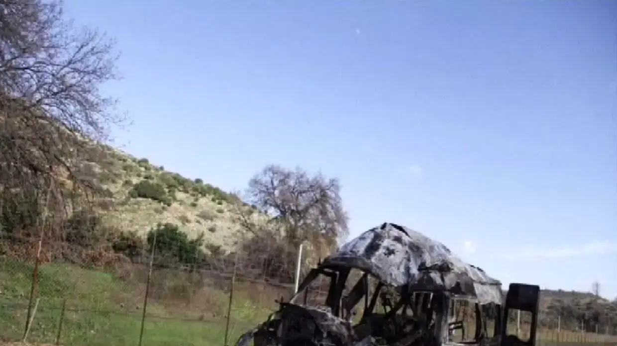 רכב צבאי נפגע מטיל נ"ט גזרת הר דב. ינואר 2015 רכב צבאי נפגע מטיל נ"ט גזרת הר דב. ינואר 2015