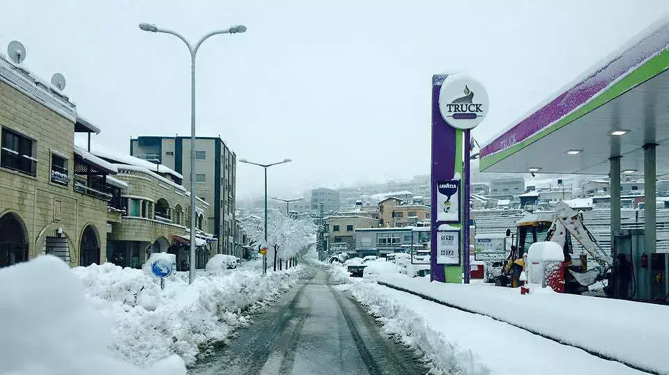 שלג במג'דל שמס, פברואר 2015 שלג במג'דל שמס, פברואר 2015