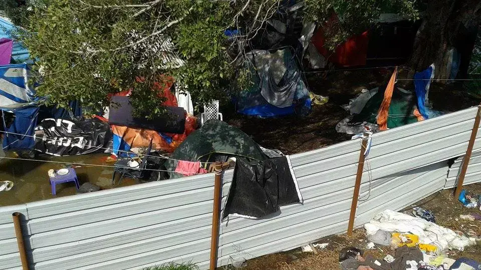 מאהל מחוסרי הדיור בארלוזורוב בזמן הסערה פברואר 2015 מאהל מחוסרי הדיור בארלוזורוב בזמן הסערה פברואר 2015