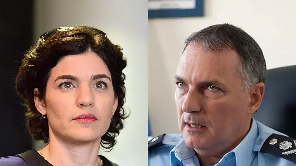 המפכ"ל יוחנן דנינו וחברת הכנסת תמר זנדברג המפכ"ל יוחנן דנינו וחברת הכנסת תמר זנדברג