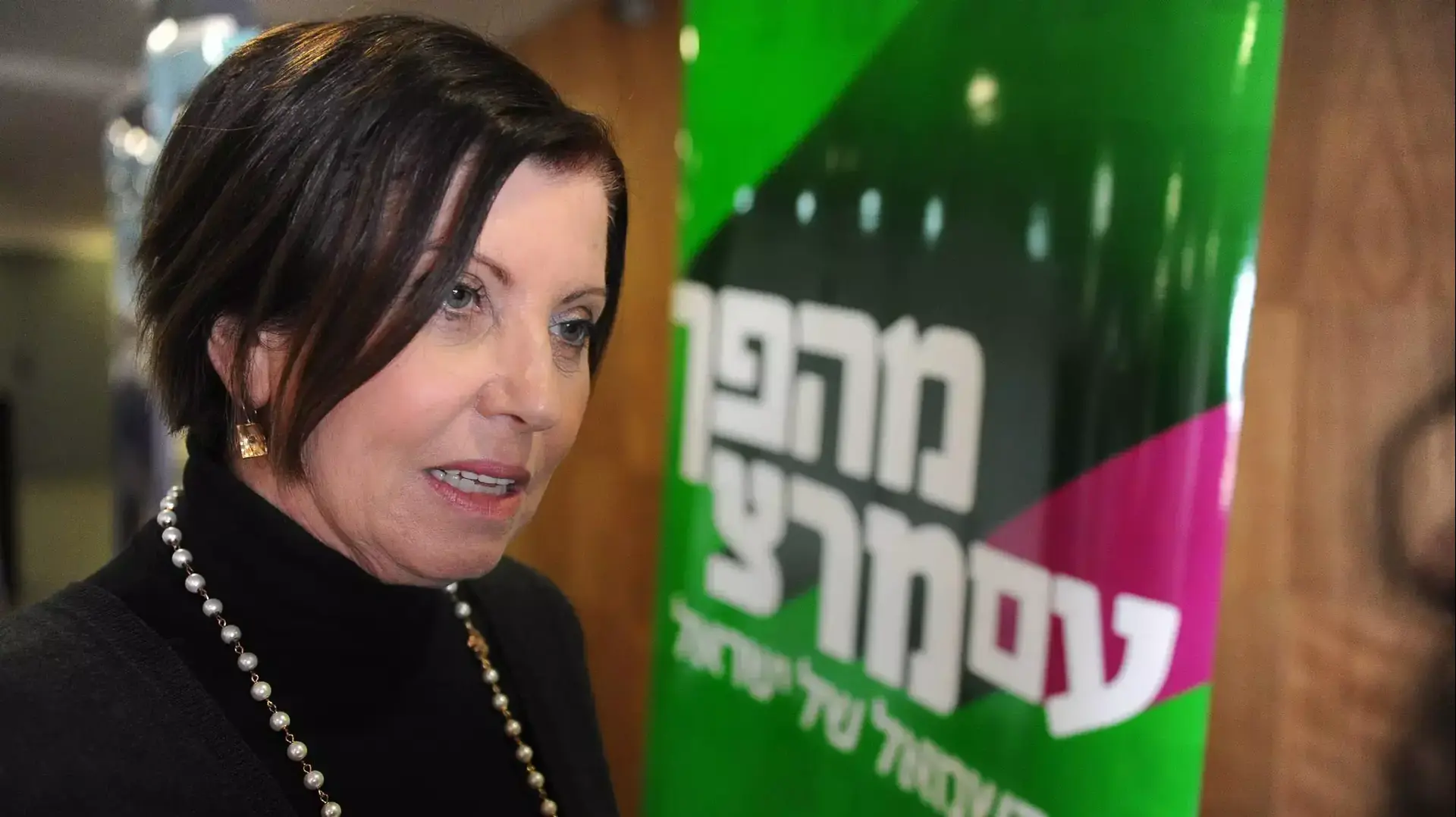 זהבה גלאון בכנס הון-שלטון-עיתונות במרכז האקדמי למשפט ועסקים, רמת גן. פברואר 2015
