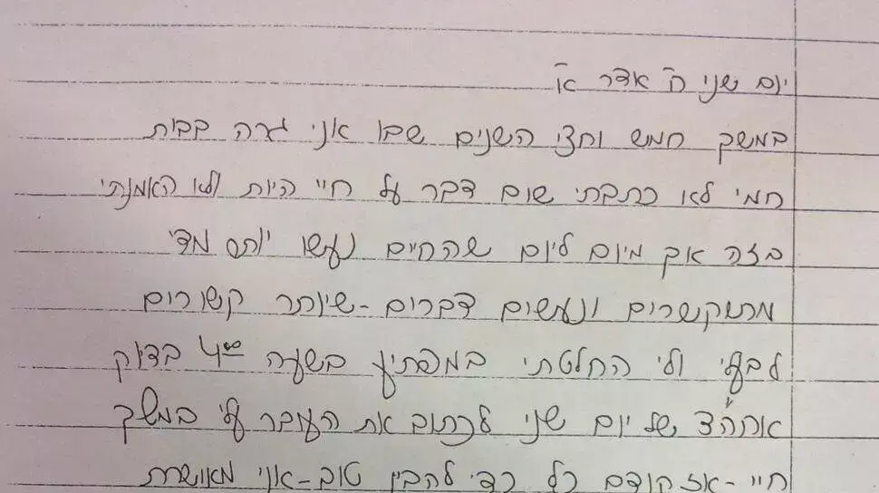 מתוך יומנה של יהודית יוסף מתוך יומנה של יהודית יוסף