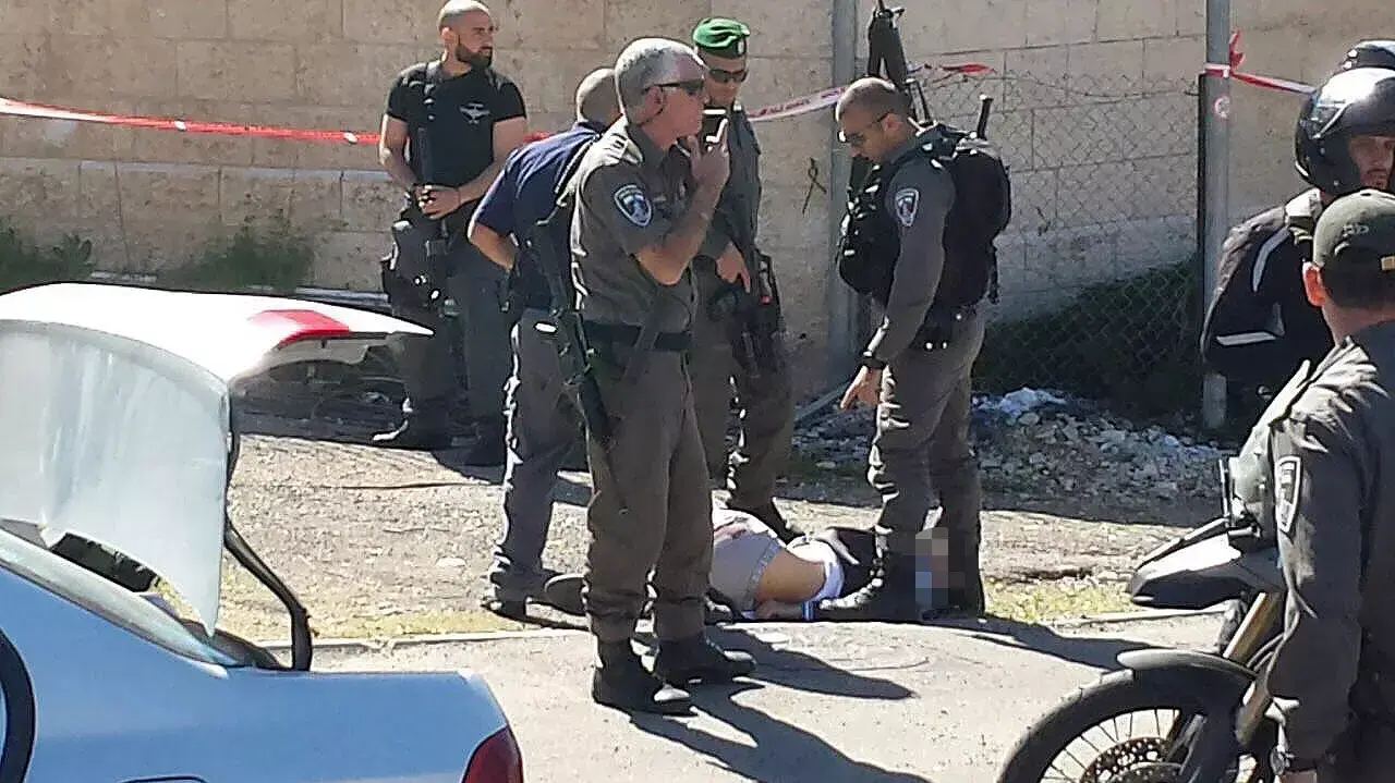 המחבל החשוד בביצוע פיגוע הדריסה בירושלים לאחר שנוטרל, 3 מרץ 2015
