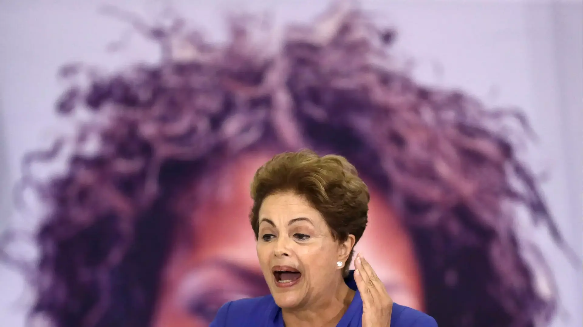 נשיאת ברזיל דילמה רוסף באירוע לרגל יום האישה הבינלאומי, ברזיליה, מרץ 2015