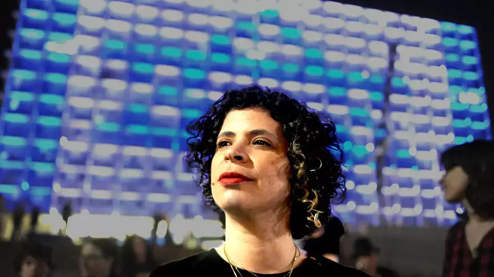 מיכל קסטן קידר בעצרת להחלפת השלטון בכיכר רבין, 7 במרץ 2015 מיכל קסטן קידר בעצרת להחלפת השלטון בכיכר רבין, 7 במרץ 2015