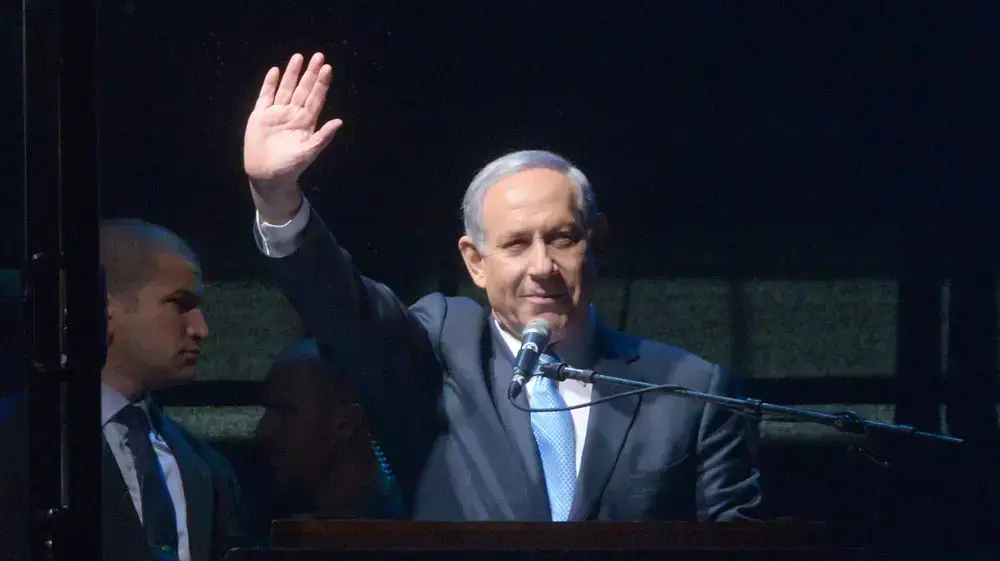 ראש הממשלה בנימין נתניהו בעצרת הימין, כיכר רבין. מרץ 2015 ראש הממשלה בנימין נתניהו בעצרת הימין, כיכר רבין. מרץ 2015