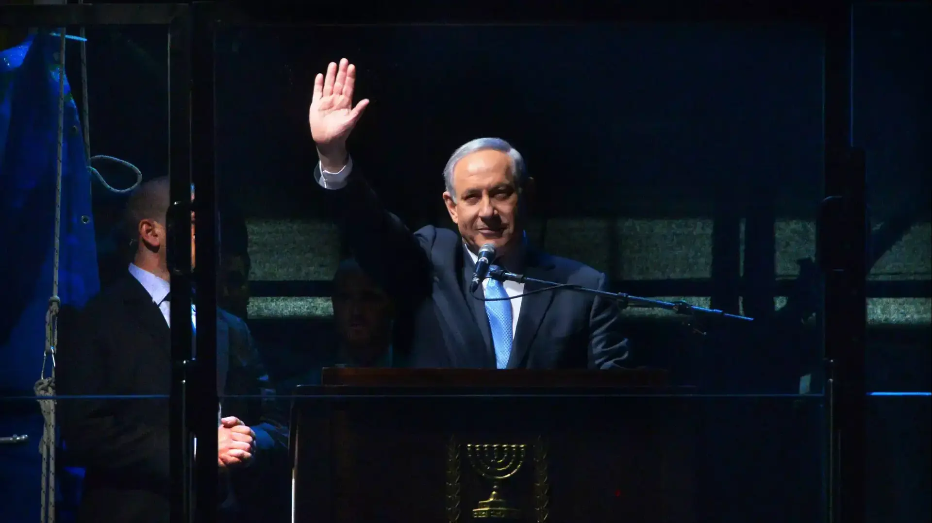ראש הממשלה בנימין נתניהו בעצרת הימין, כיכר רבין. מרץ 2015