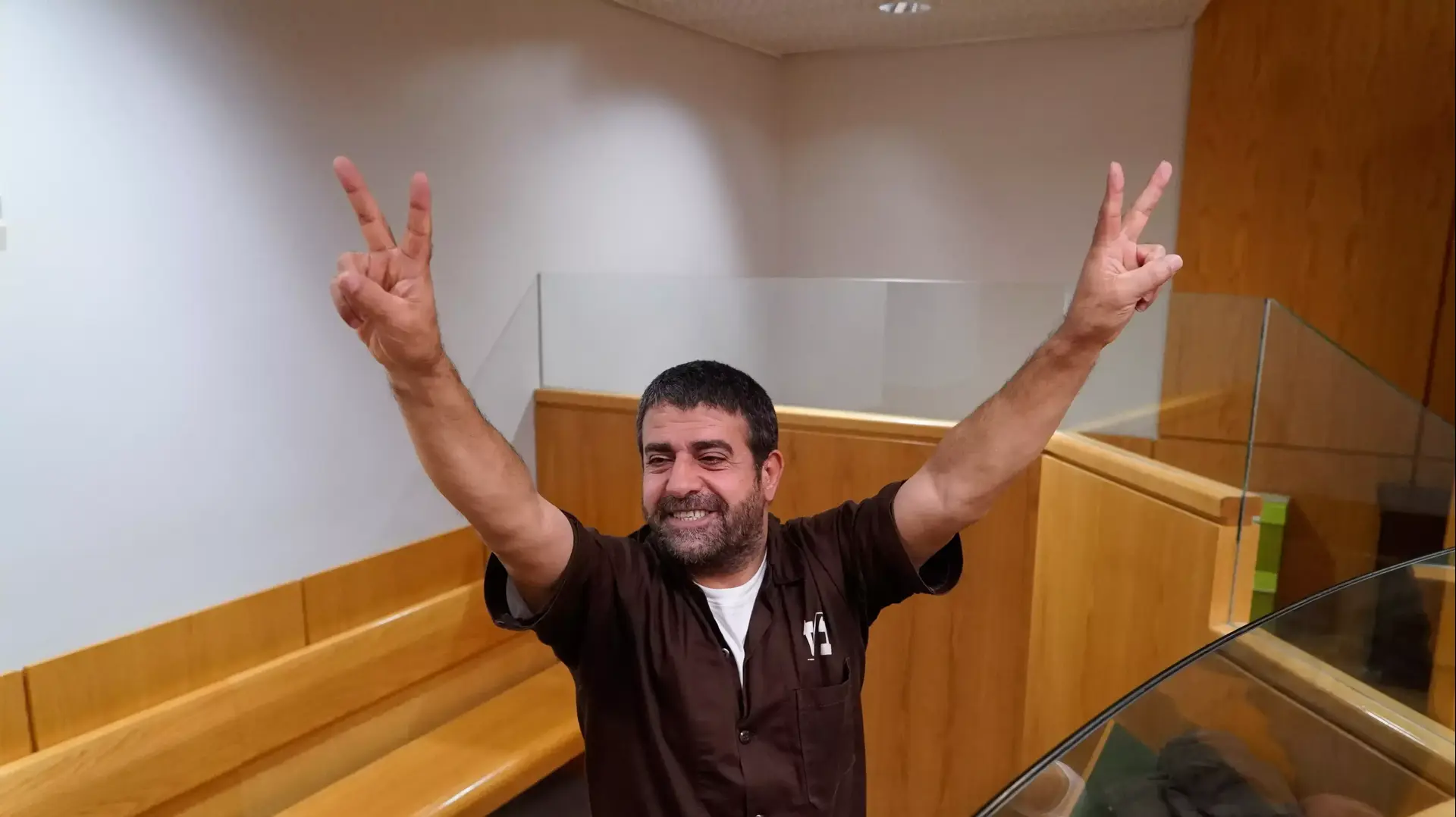 סודקי אל-מקת, צושב מג'דל שמס המואשם בריגול לטובת חיזבאללה וסוריה, בבית המשפט בנצרת, מרץ 2015