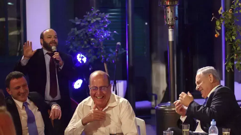 ראש הממשלה בנימין נתניהו, שר הביטחון משה יעלון ויו"ר הכנסת יולי אדשלשטיין בערב גיבוש במעון ראש הממשלה