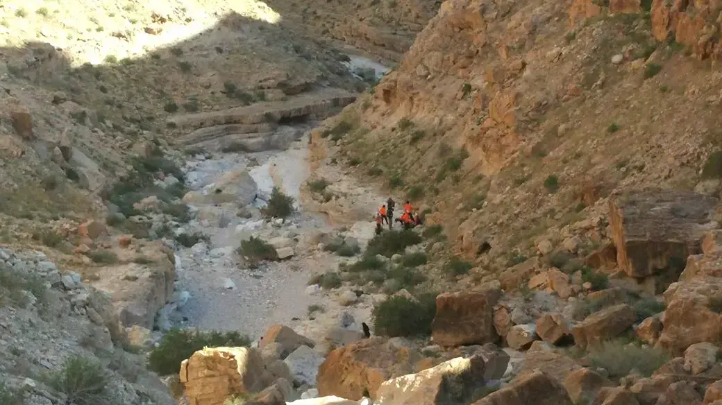 חילוץ של מטייל שנפל מגובה בנחל משאש, שבצפון מדבר יהודה, 4 באפריל 2015 חילוץ של מטייל שנפל מגובה בנחל משאש, שבצפון מדבר יהודה, 4 באפריל 2015