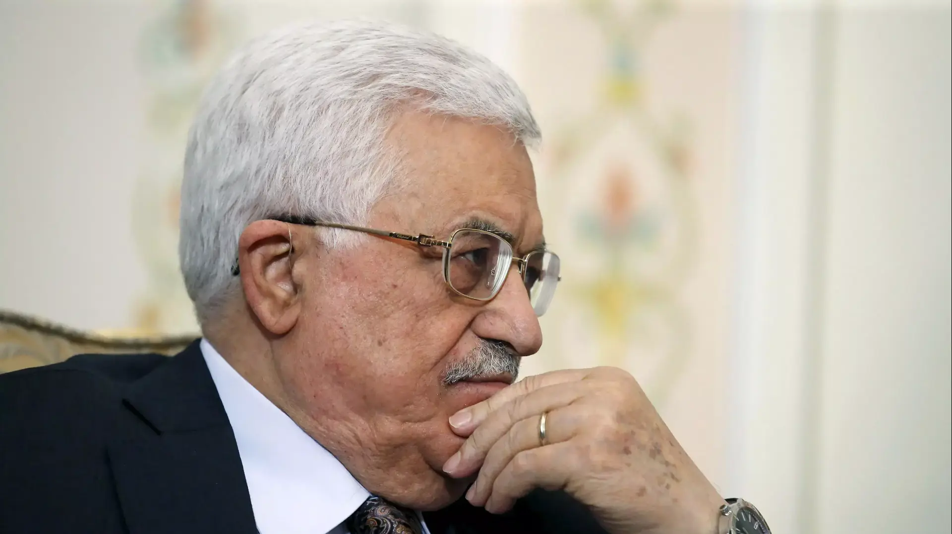 יו"ר הרשות הפלסטינית אבו מאזן במהלך ביקורו במוסקבה, 13 באפריל 2015