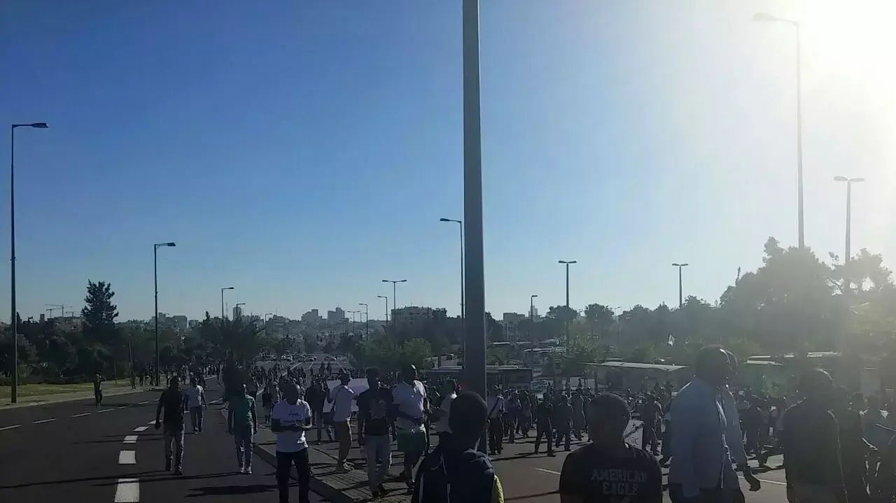 הפגנת אתיופים נגד אלימות משטרה, אפריל 2015 הפגנת אתיופים נגד אלימות משטרה, אפריל 2015