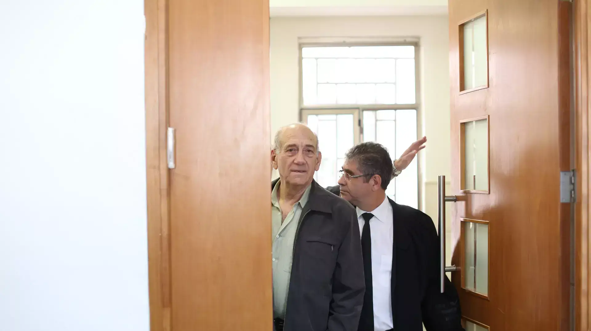 דיון טיעונים לעונש נגד אהוד אולמרט במחוזי בירושלים, אפריל 2015 דיון טיעונים לעונש נגד אהוד אולמרט במחוזי בירושלים, אפריל 2015