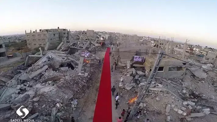 פסטיבל הסרטים הבינלאומי בנושא זכויות האדם בשכונת סג'עיה שברצועת עזה, מאי 2015
