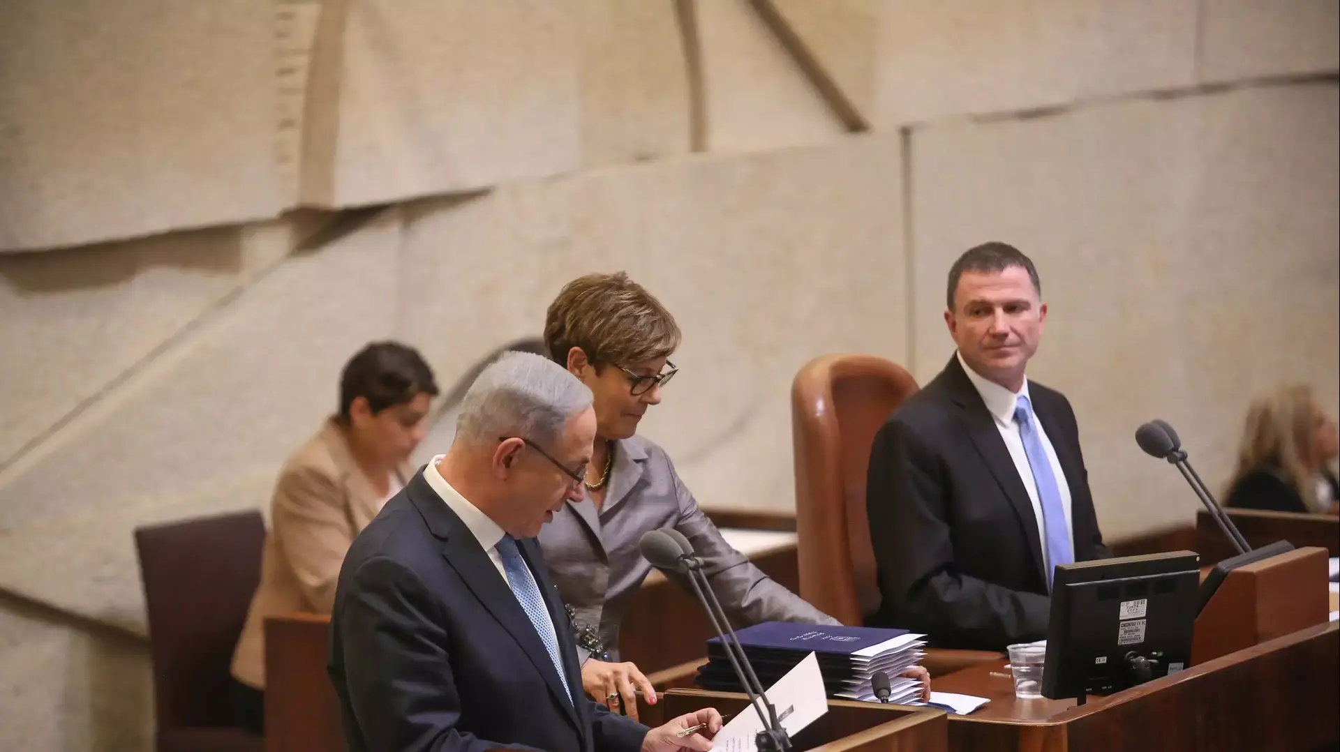 בנימין נתניהו בהשבעת הממשלה ה-34, מאי 2015 בנימין נתניהו בהשבעת הממשלה ה-34, מאי 2015