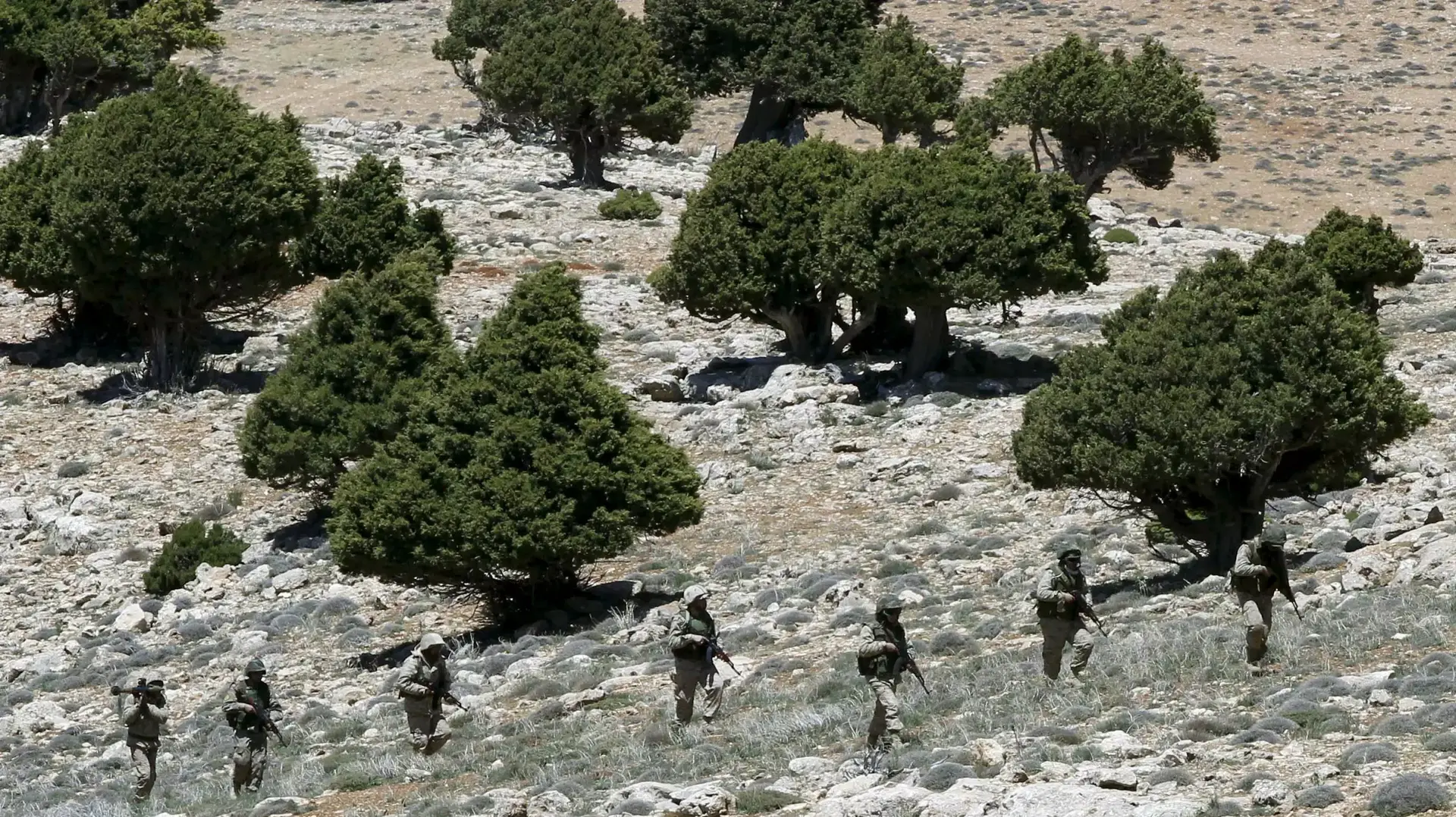 לוחמי חיזבאללה באזור הרי קלמון סוריה, 15 במאי 2015 לוחמי חיזבאללה באזור הרי קלמון סוריה, 15 במאי 2015
