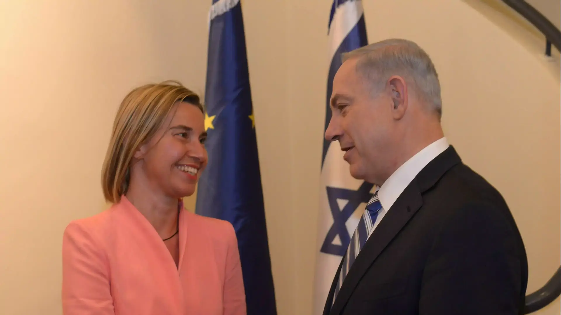 ראש הממשלה בנימין נתניהו עם שרת החוץ של האיחוד האירופי פדריקה מוגריני בירושלים, 20 במאי 2015 ראש הממשלה בנימין נתניהו עם שרת החוץ של האיחוד האירופי פדריקה מוגריני בירושלים, 20 במאי 2015