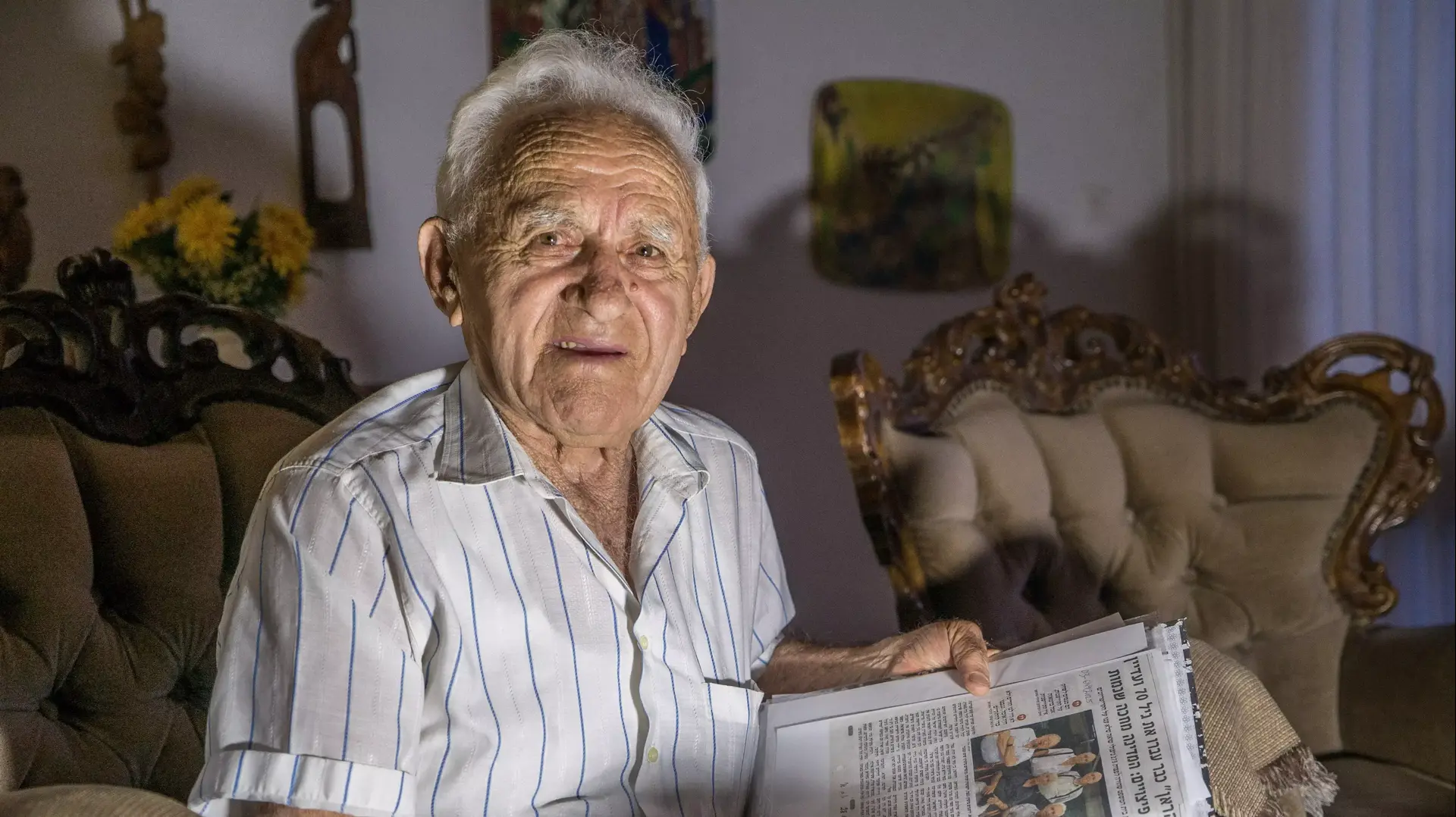 אברהם ננצל, ניצול שואה יליד פולין, יוני 2015 אברהם ננצל, ניצול שואה יליד פולין, יוני 2015
