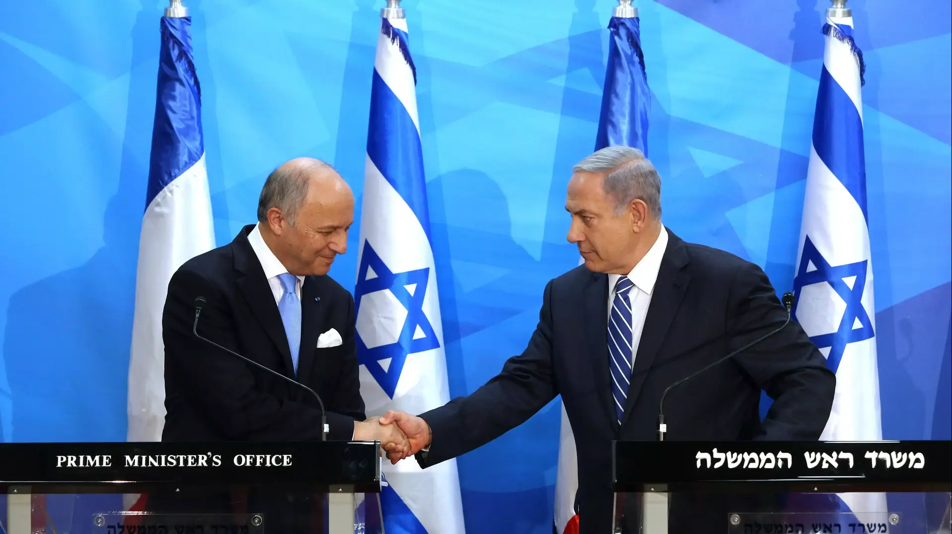 ראש הממשלה, בנימין נתניהו, נפגש עם שר החוץ הצרפתי, לורן פביוס, יוני 2015 ראש הממשלה, בנימין נתניהו, נפגש עם שר החוץ הצרפתי, לורן פביוס, יוני 2015