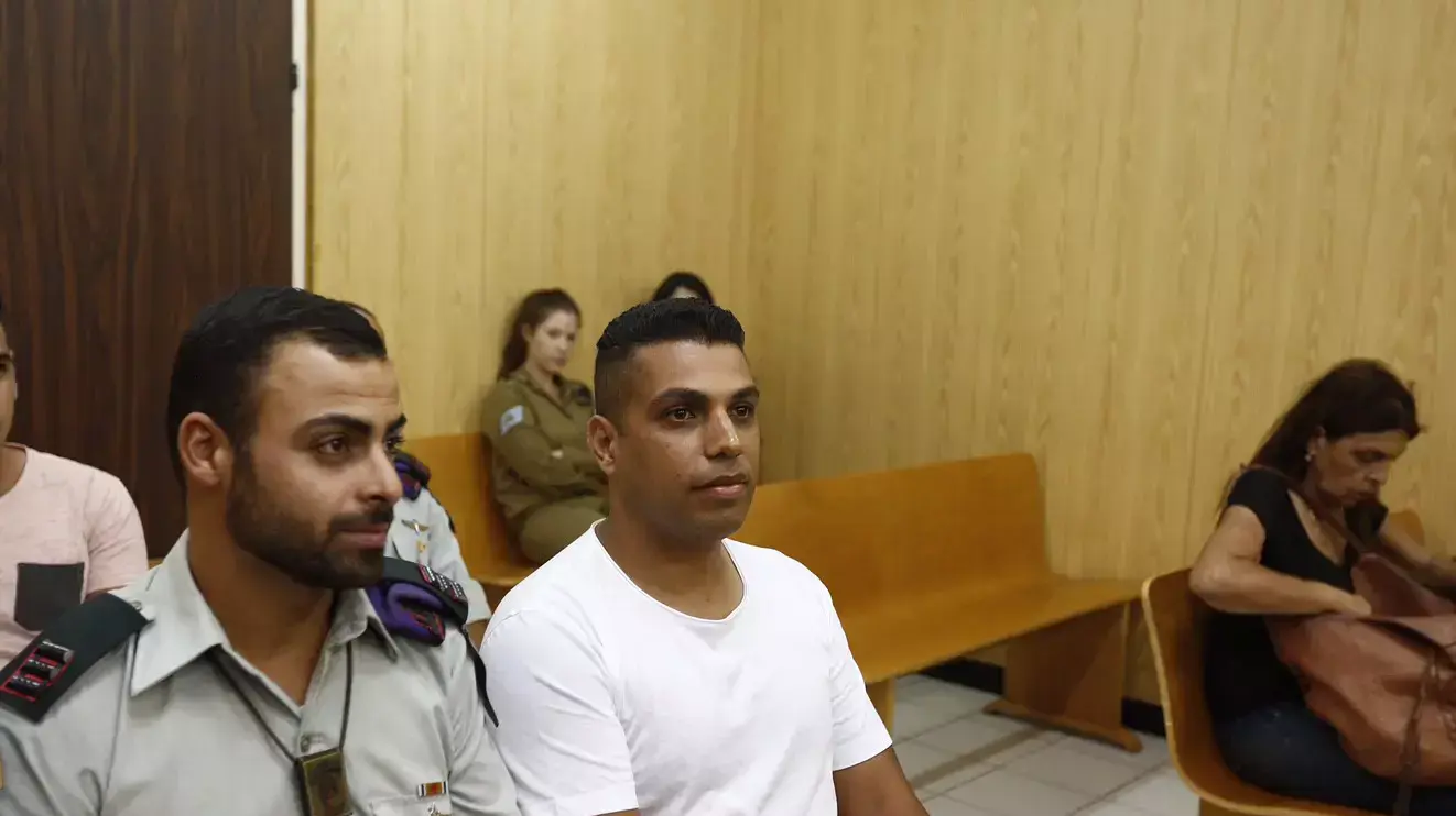 לירן חג'בי בבית הדין הצבאי בהכרעה בעונשו, יוני 2015